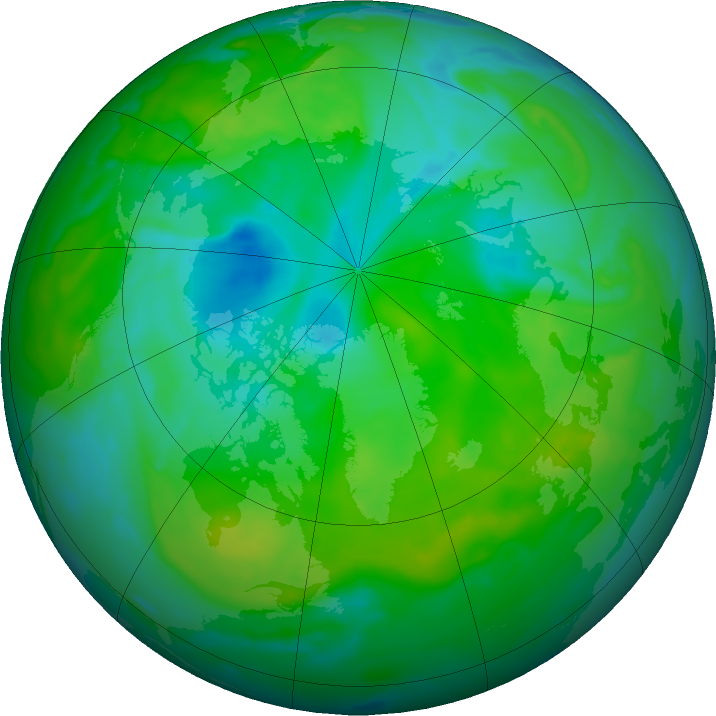 Arctic ozone map for 30 July 2023
